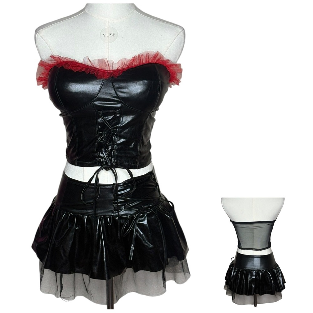 Black 2 piece leather Set